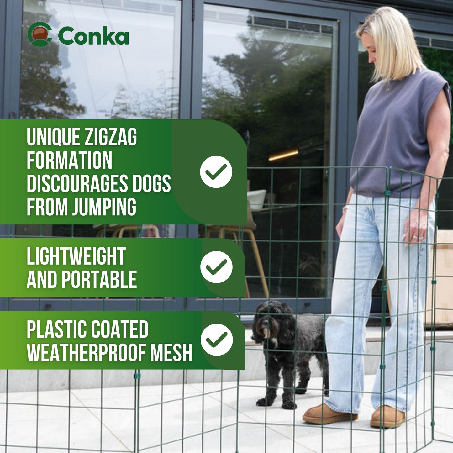 1m High Foldable Dog Fencing - 100mm x 125mm Mesh Size