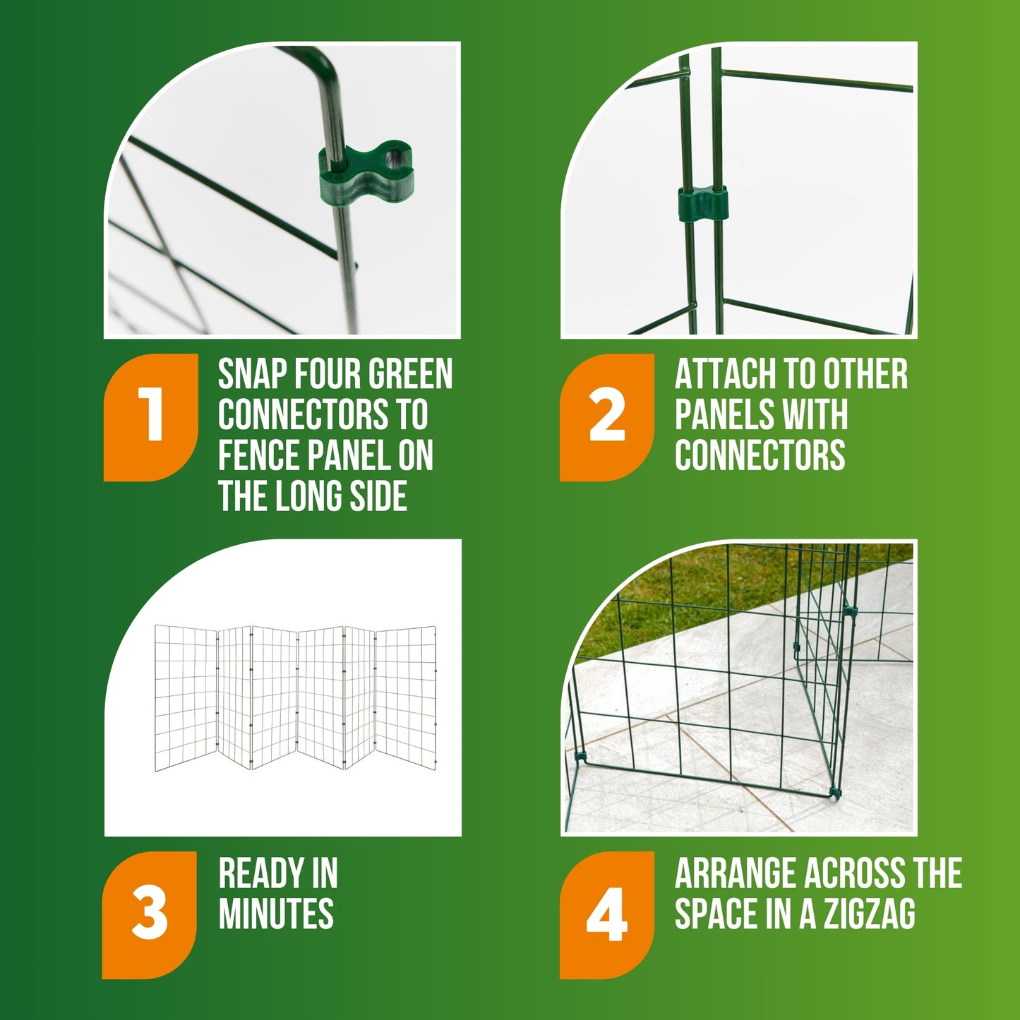 1m High Foldable Dog Fencing - 100mm x 125mm Mesh Size